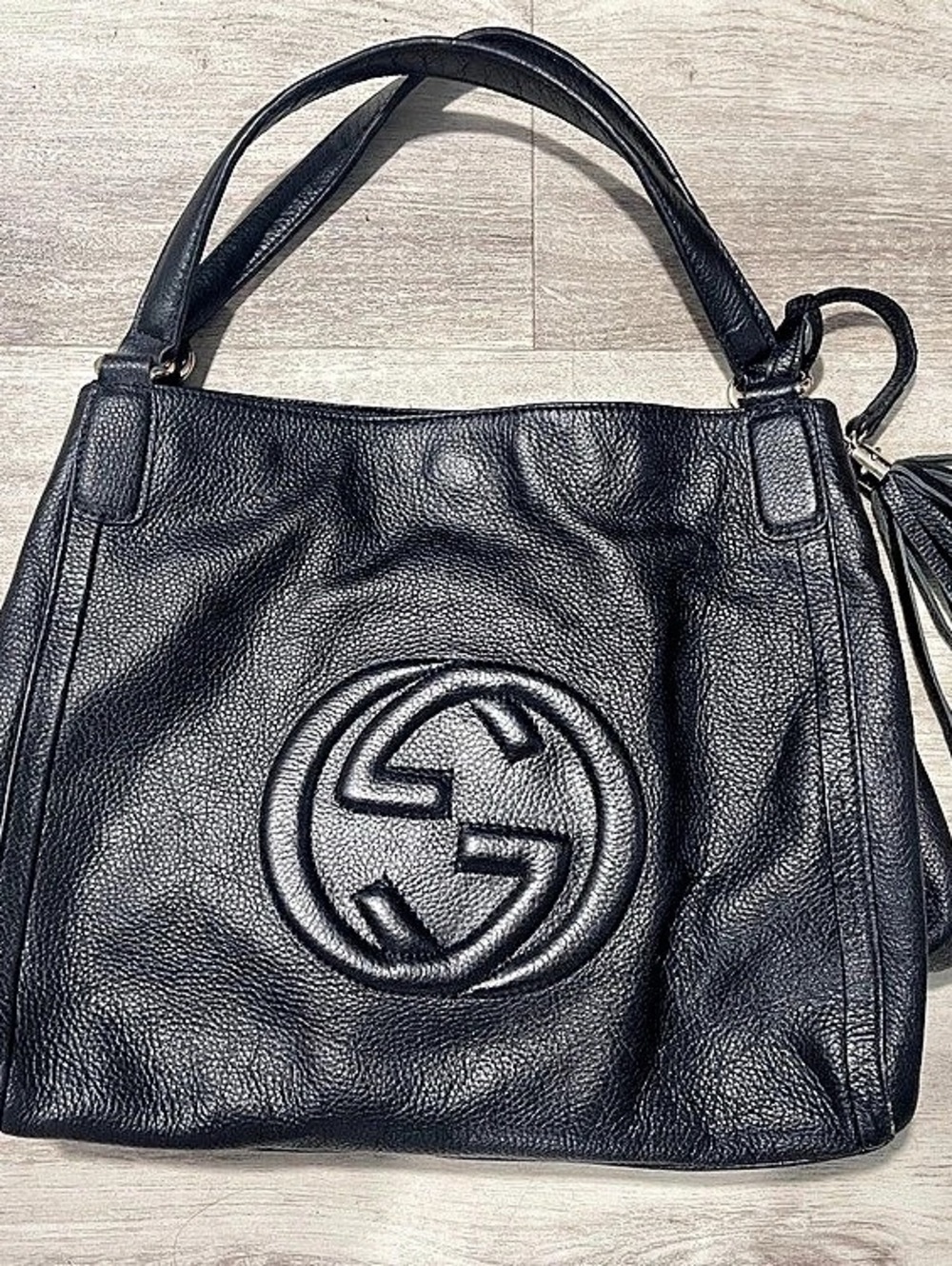 Gucci Soho Leather Tote in Black